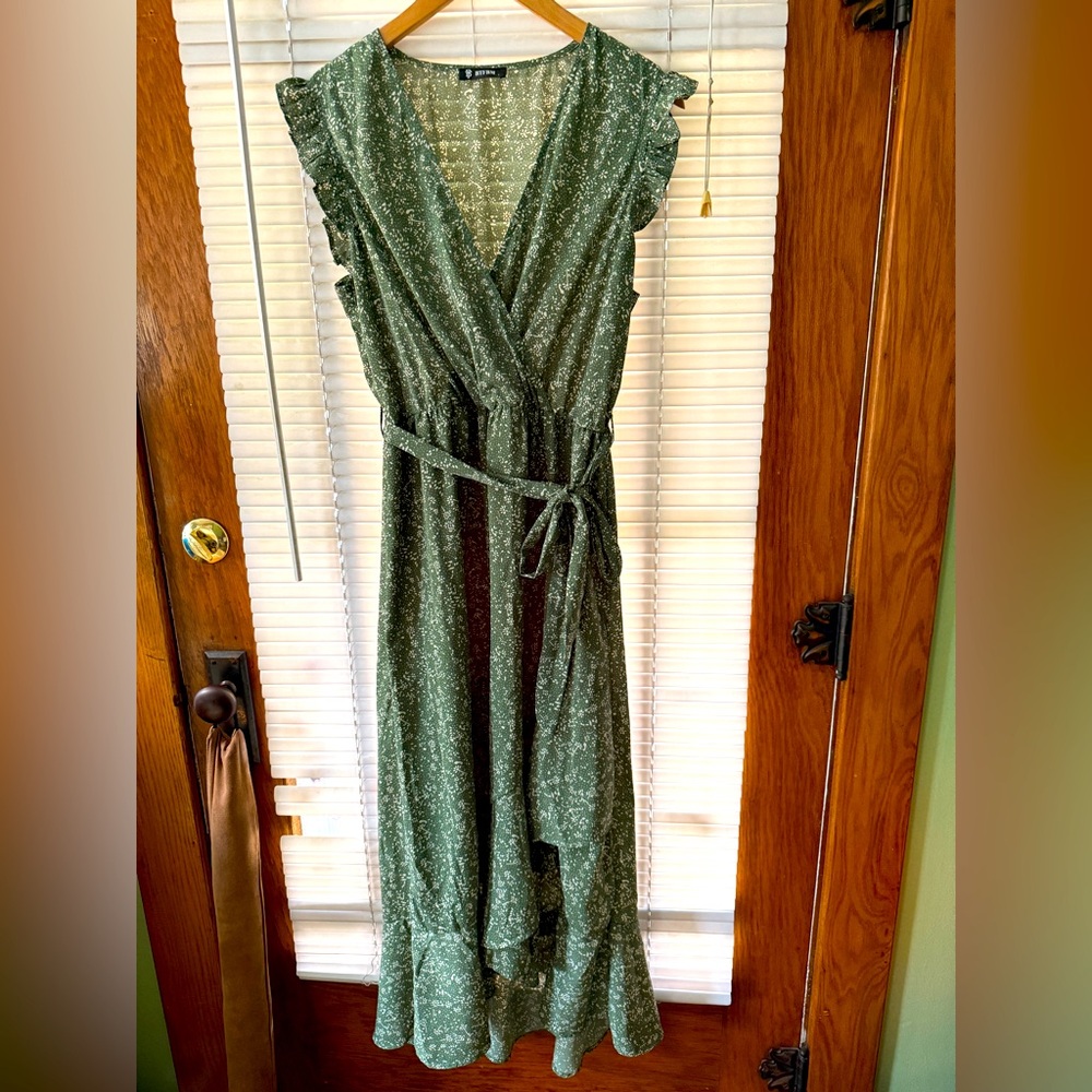 Sage green hi-lo dress